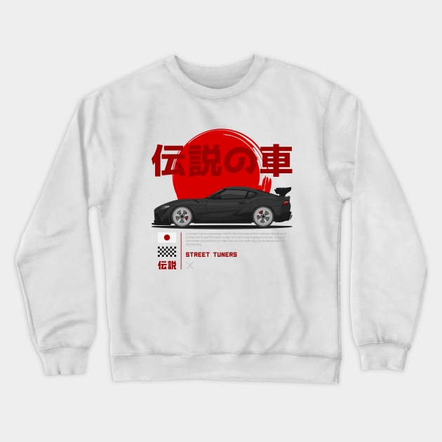 Tuner Black MK5 A90 JDM Crewneck Sweatshirt by GoldenTuners